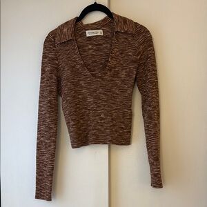 Abercrombie & Fitch Brown Long Sleeve Knit Top
